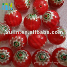 chevron trade beads 10mm red